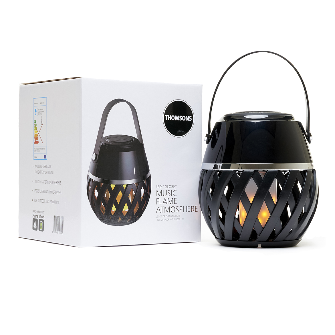 Flame atmosphere LED Globe lampe udendørslys med musik | Thomsons - - Thomsons