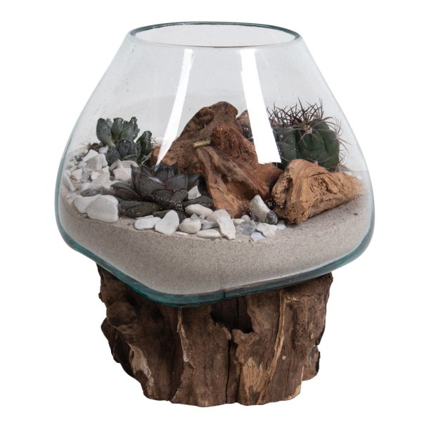 House Nordic San Marino Waterdrop Vanddrbe i glas med trfod h15-20 cm