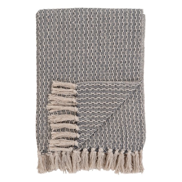 House Nordic Cort Plaid mrkegrt og hvidt130x160cm