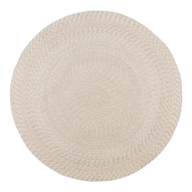 House Nordic Menorca Rundt flettet tppe i sand - 100% genanvendt plastik 180 cm