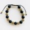 Knyttet armbnd naturlige sten 10mm Sort Onyx / Guld I MillaVanilla