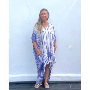 Batik kjole Lavendelblå / Hvid