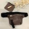 Skrtaske / Bumbag med kroko look Brun
