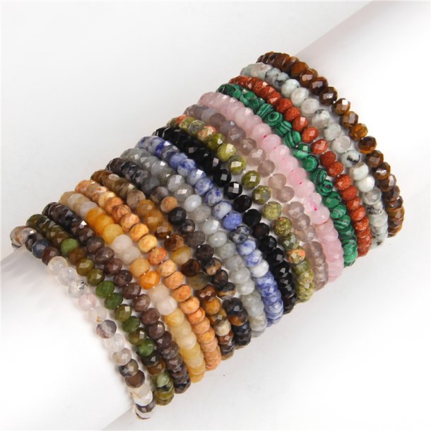Elastisk armbnd naturlige sten Facet