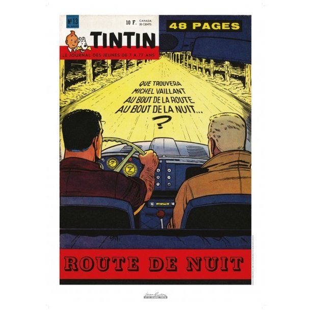 Jean Graton & Le Journal Tintin 1960 N13 Route de nuit Limited edition 50 x 70 cm | Moulinsart