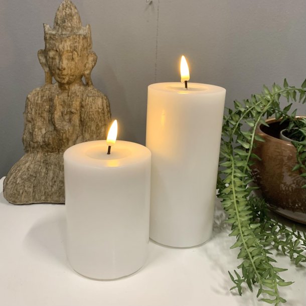 LED Bloklys 10x15 cm hvid | Deluxe Homeart