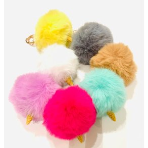 Nøglering/Taskevedhæng pompom Vaffelis