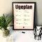 Ugeplan plakat i sort ramme inkl. tusch - rosa 30x40cm