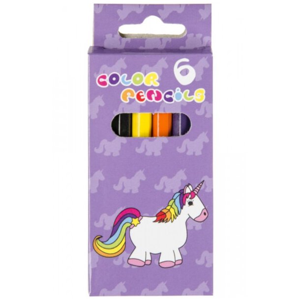 Farveblyanter lille pakke 6 stk Unicorn