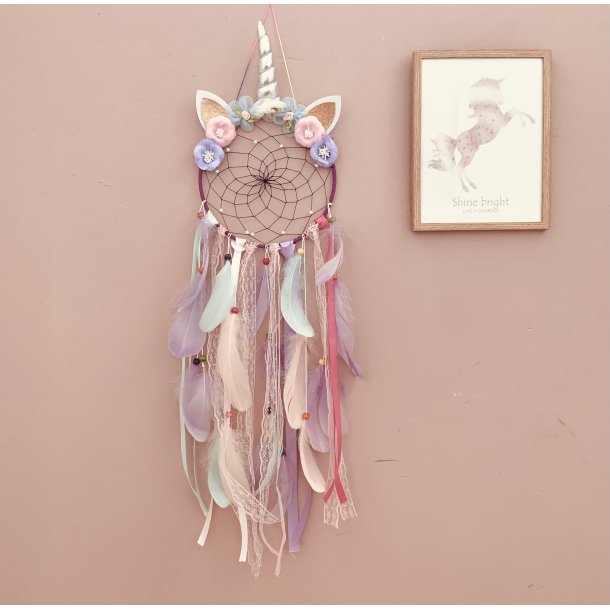 Drmmefanger Unicorn med fjer 