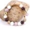 Knyttet armbnd naturlige sten 10mm Rosa