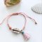 Tassel armbnd coral med Guld Musling