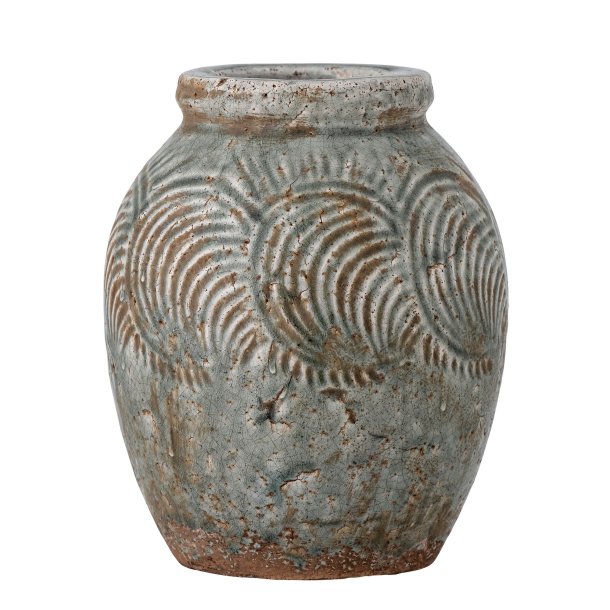Bloomingville Damian Deko Vase, Grn, Terrakotta