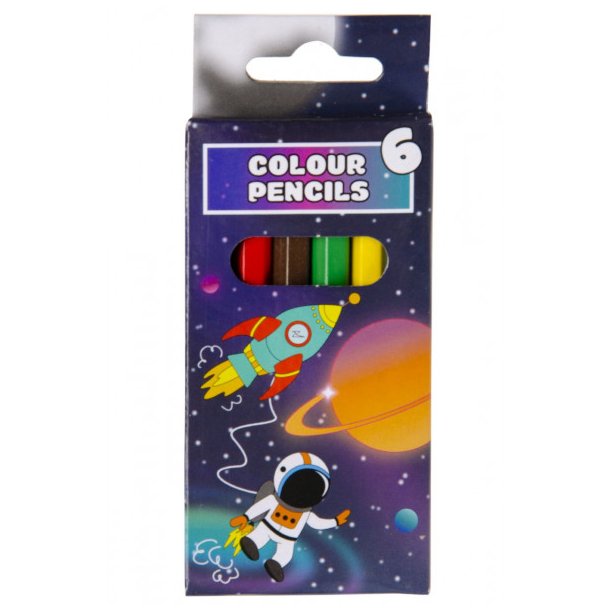 Farveblyanter lille pakke 6 stk Space