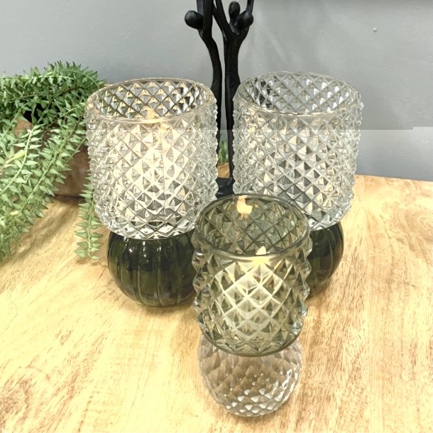 Fyrfadsstage glas 9X14 CM I Speedtsberg