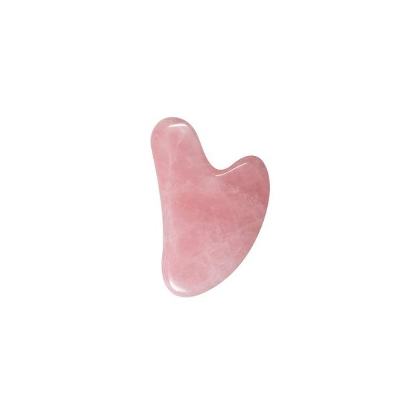 Gua Sha hjerteformet massagesten Rosakvarts 