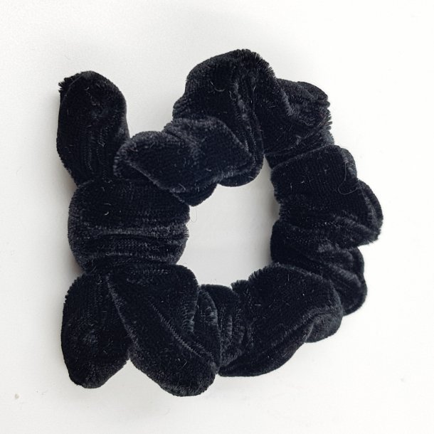 Sort velour scrunchie hr elastik med en sljfe