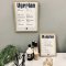 Madplan + Ugeplan plakat i natur ramme inkl. tusch -  Mint 