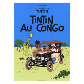 Tintin i Congo plakat | Moulinsart