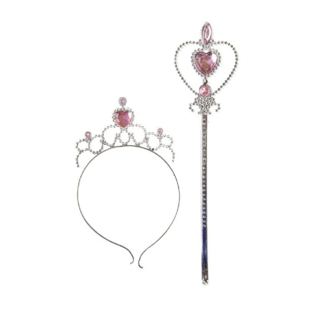 Prinsesse stav og tiara, 34x17cm - h 3cm