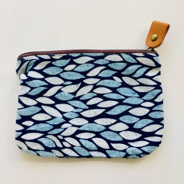 Pung med lderstrop batik bl blade