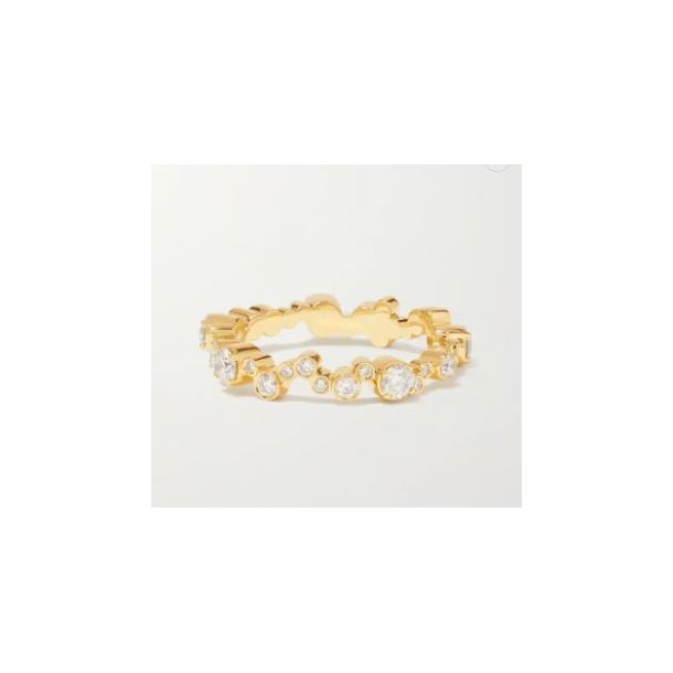 Ring Bubbles Klar Guldbelagt slv