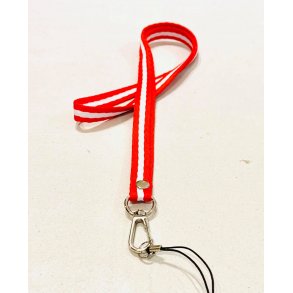 Keyhanger / Nøglesnor Rød-HvidI MillaVanilla