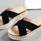 Sandal kryds med plateau Sort I MillaVanilla
