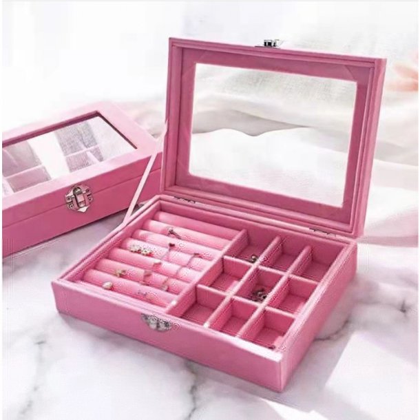 Smykkeskrin i Rosa velour