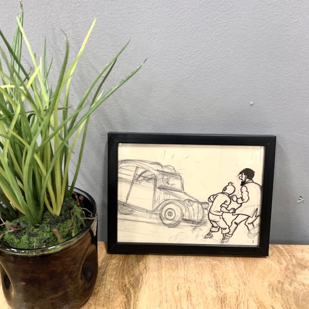 Tintin billede 13x18cm - 2CV
