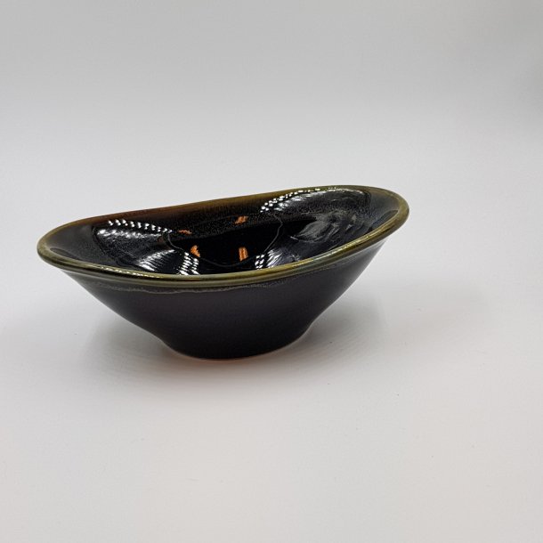Keramik skl ovalformet mrkebrun small | Thomsons