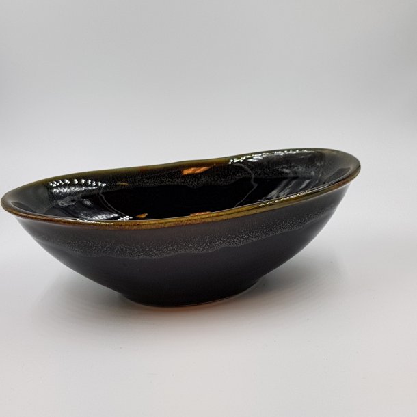 Keramik skl ovalformet mrkebrun medium | Thomsons
