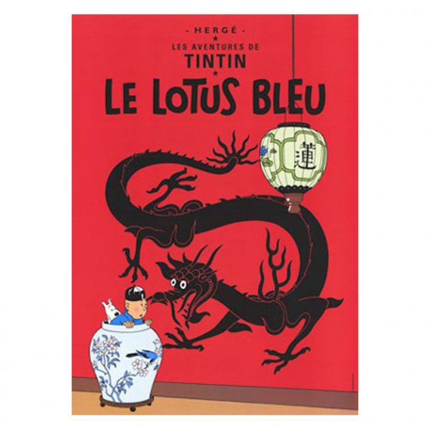 Tintin plakat Den Bl Lotus | Moulinsart