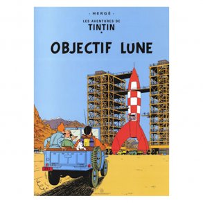 Tintin plakat Mission til Mnen | Moulinsart