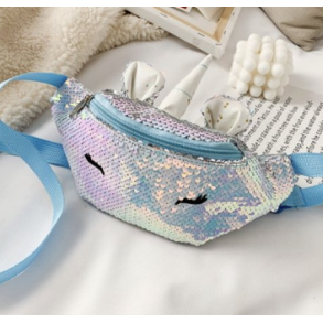 Mavetaske Unicorn pallietter blå I MillaVanilla
