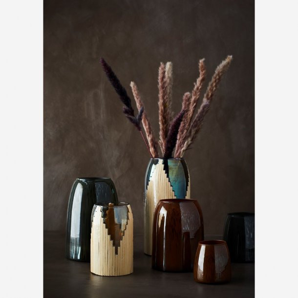 Vase i glas brun 14x17 cm | Madam Stoltz 