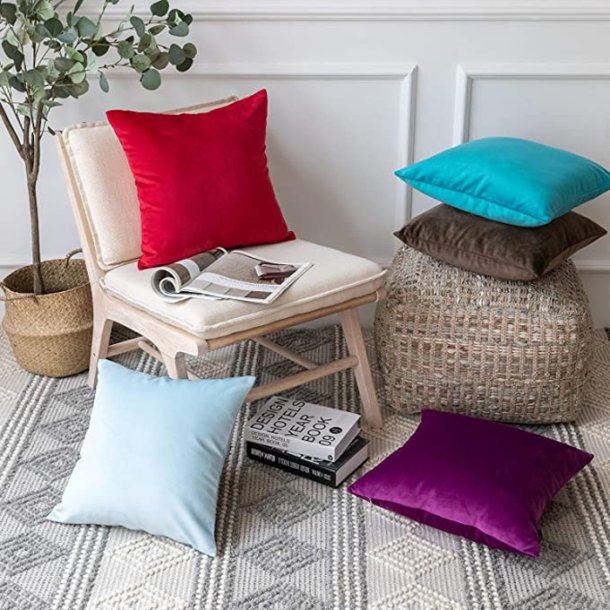 Velour pudebetrk Pink 45x45cm | Thomsons