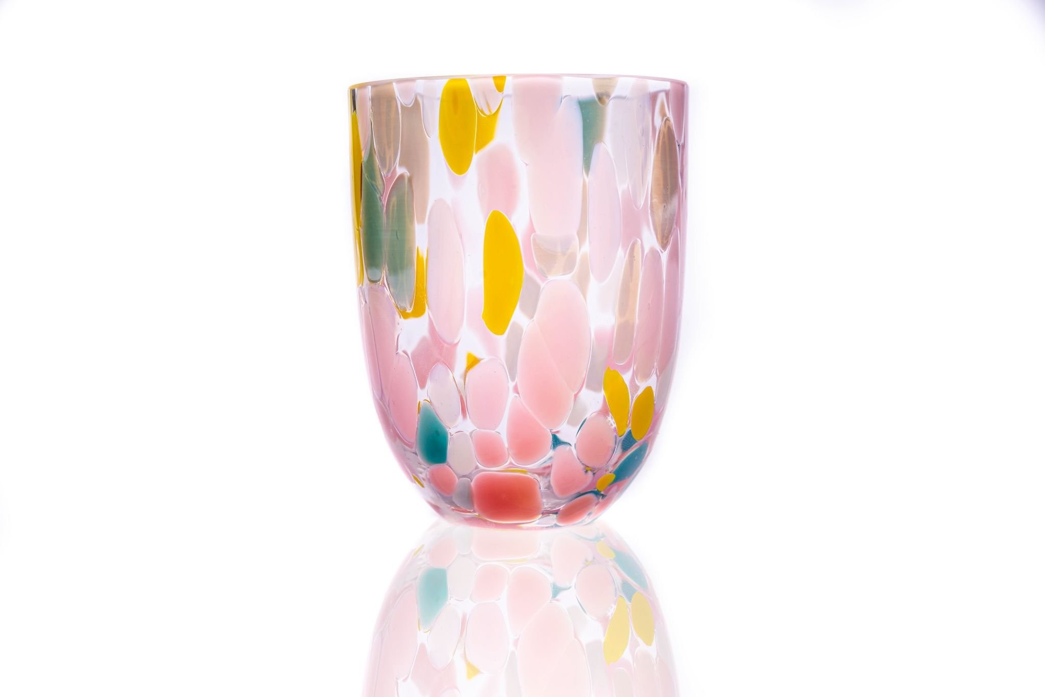 Glas Big Confetti tumbler Lilla Yellow turkis 2. sortering I Anna Von